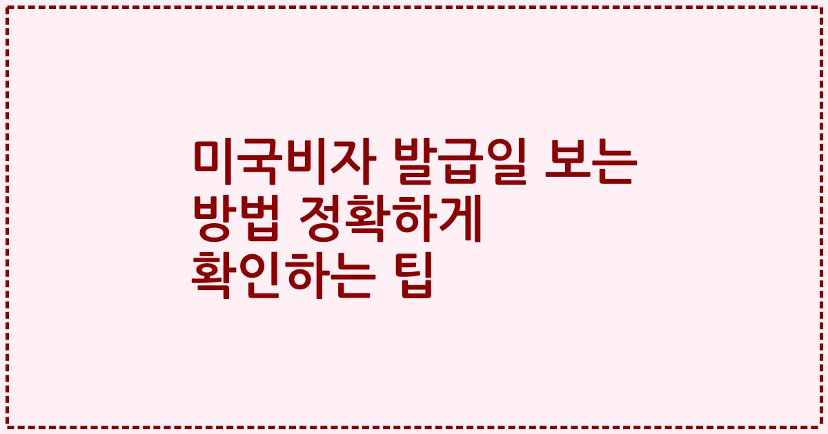 미국비자 발급일 보는 방법 정확하게 확인하는 팁